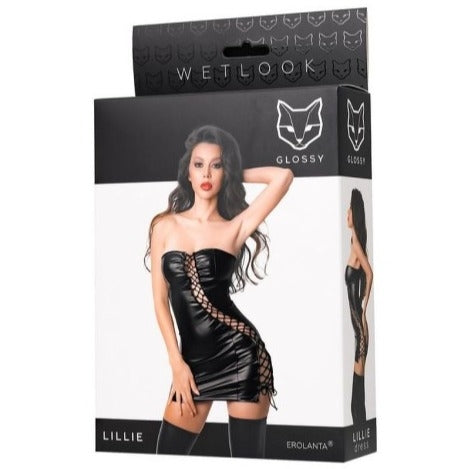 Glossy Lillie Dress Black