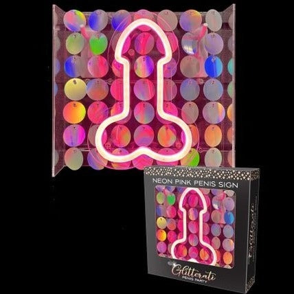 Glitterati Neon Pink Penis Sign