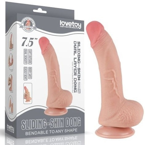 Sliding Skin Dual Layer Dong - 7.5'' Flesh