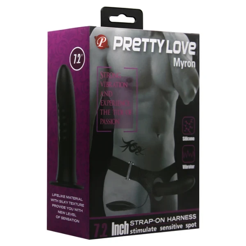 Pretty Love Myron 7.2' Strap-On Harness Vibrating