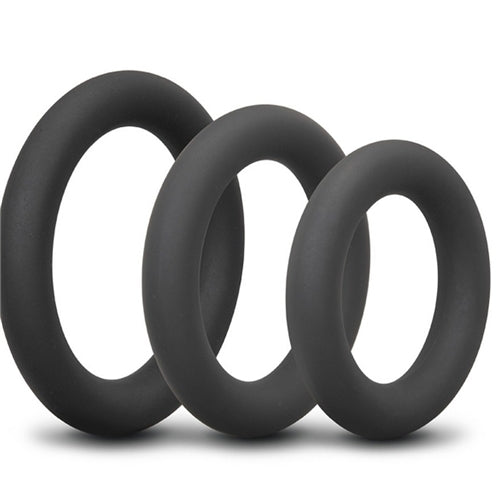 b-Vibe Snug Ring Swole - 3-Pack Snug Fit Thick Silicone Cock Ring