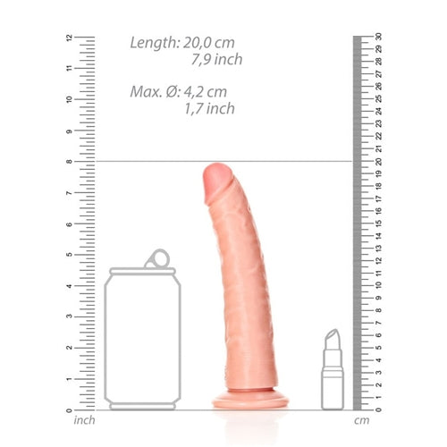 REALROCK Realistic Slim Dildo with Suction Cup - 20.5cm
