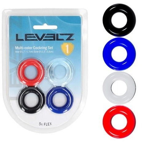 LEVELZ Multicolour Cock Ring Set - 4 Pack
