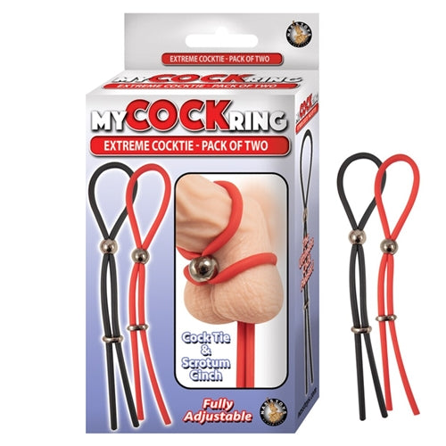 My Cockring Extreme Cocktie Pack Of Two Black and Red