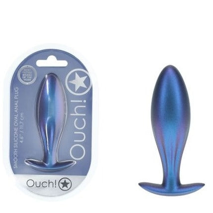 OUCH! Oval Anal Plug - Metallic Blue