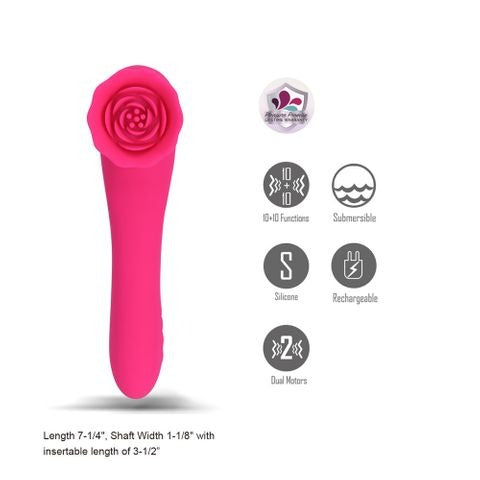 Maia ROZA Dual Motor Rose Vibrator - Pink