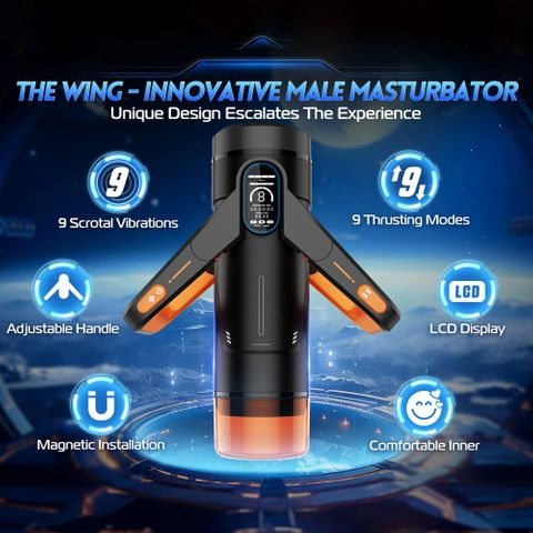 CyberSkin The Wing Rechargeable Thrusting & Massaging Auto Masturbator with Heater