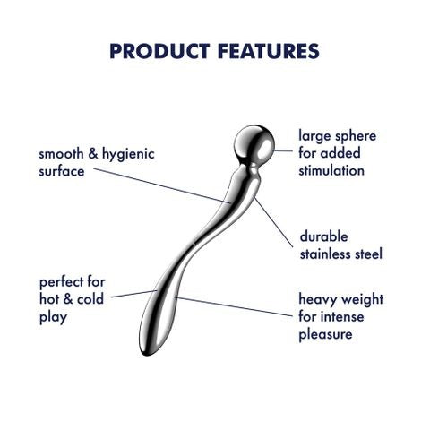 Satisfyer Star Force 2 - Chrome Steel 22cm Dildo