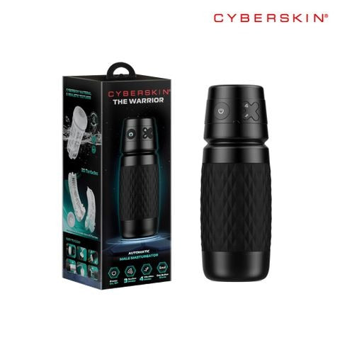 CyberSkin B-Warrior - Black USB Rechargeable Sucking & Vibrating Auto Masturbator
