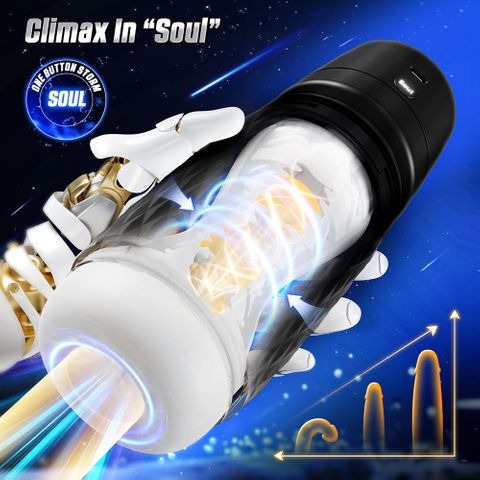 CyberSkin B-Warrior - Black USB Rechargeable Sucking & Vibrating Auto Masturbator