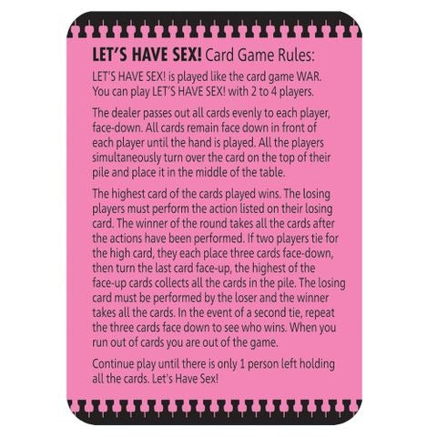 Lets Have Sex Card Game