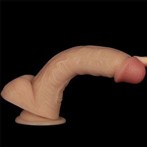 Power Basics 8'' Vibrating Dong - Flesh