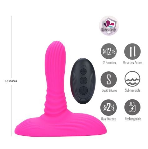 Maia ADIRA Pink USB Rechargeable Thrusting Vibrator with Wireless Remote