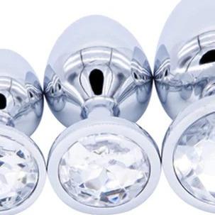 Metal Plug Silver Jewel (assorted colours) - Medium