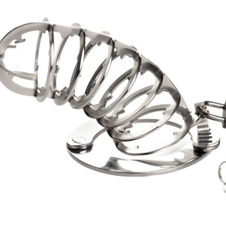 Master Series Stainless Steel Spiked Chastity Cage