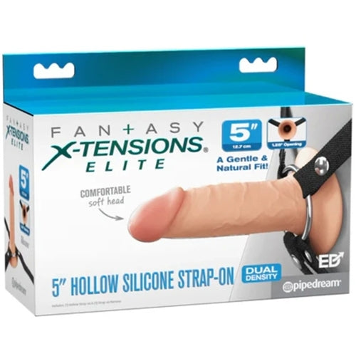 Fantasy X-Tensions Elite 5 in. Silicone Hollow Strap-On Dual Density Light