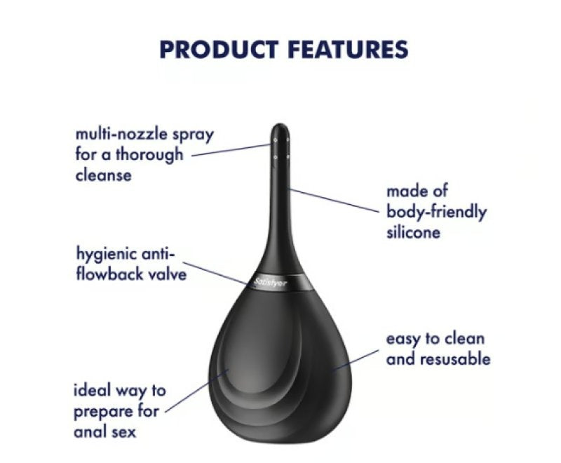 Satisfyer Clean & Play Intimate Shower - Black