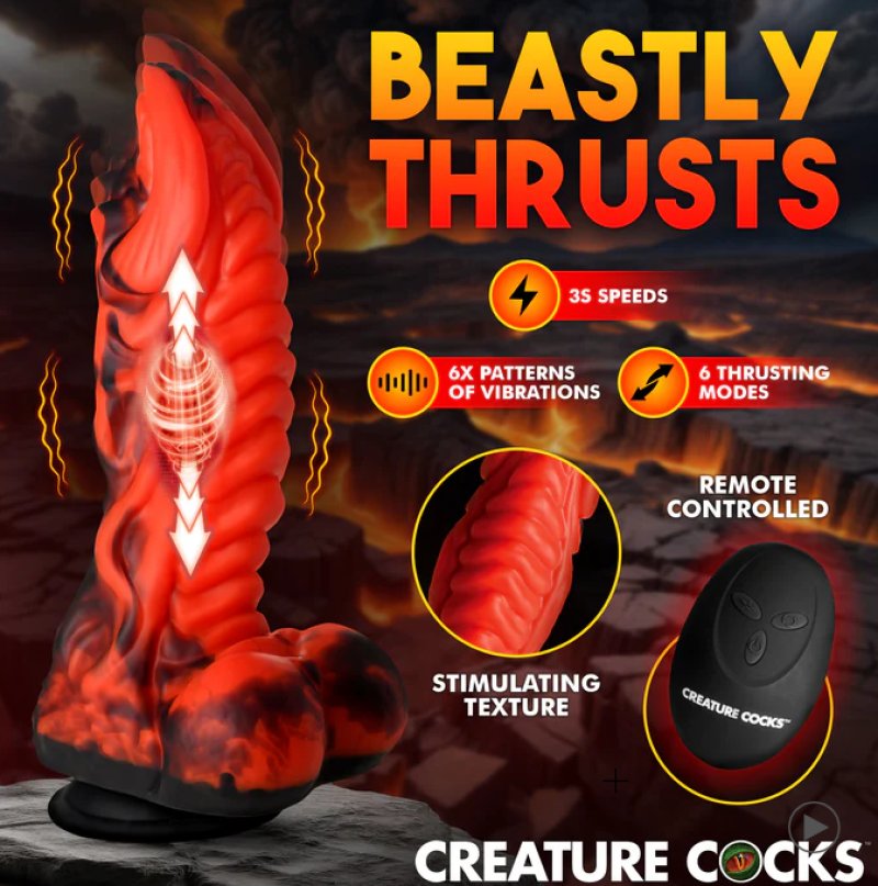 Creature Cocks Dragon Thrust Thrusting & Vibrating Silicone Dildo