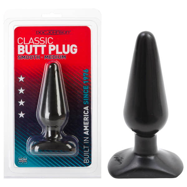 Classic Butt Plug - Black 14 cm (5.5'') Medium Smooth Butt Plug