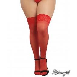 Dreamgirl Thigh High Stockings - Red - One Size Fits Most