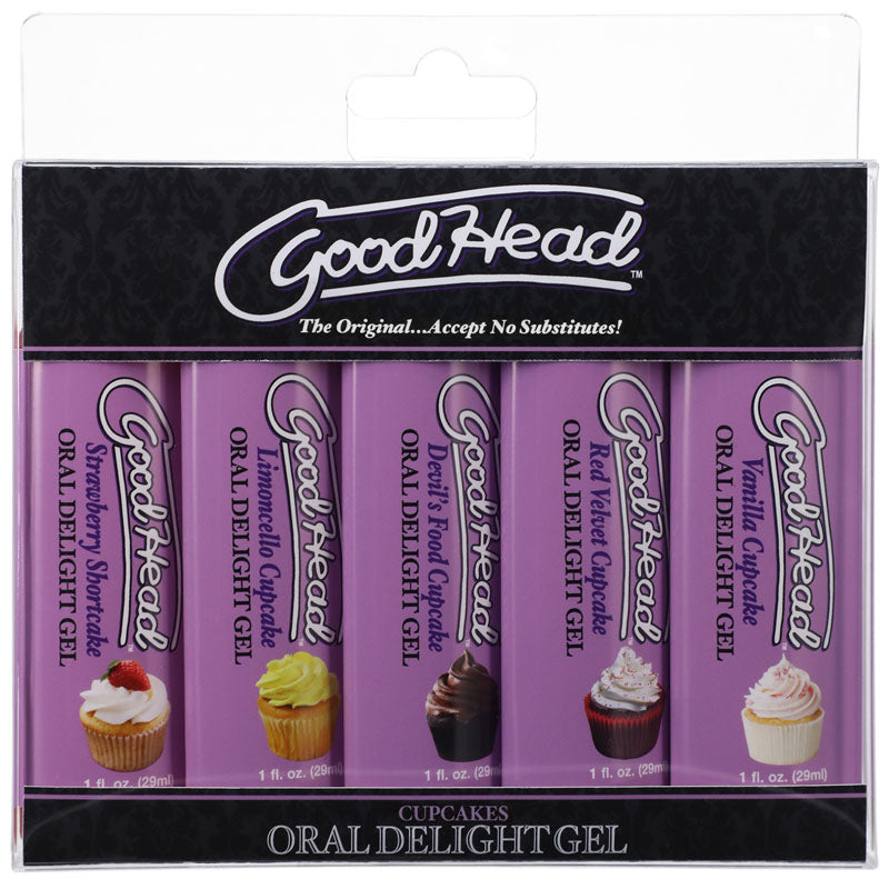 GoodHead Oral Delight Gel - Cupcakes - Flavoured Oral Gels - Set of 5 x 30ml Bottles