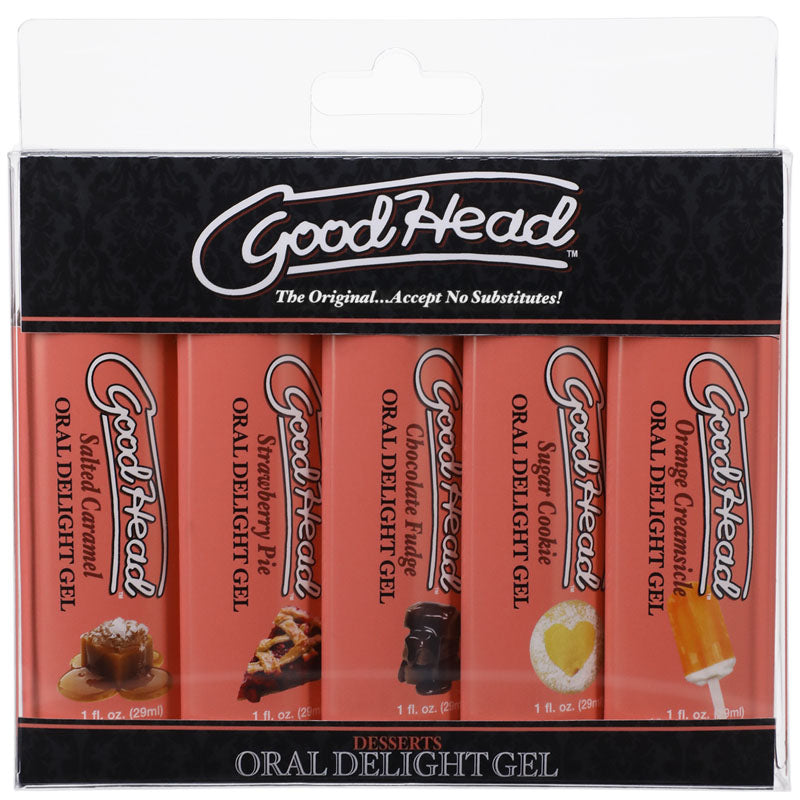 GoodHead Oral Delight Gel - Desserts - Flavoured Oral Gels - Set of 5 x 30ml Bottles