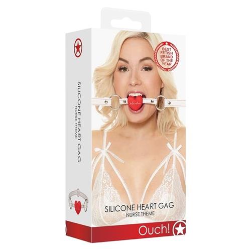 Ouch! Silicone Heart Gag - Nurse Theme