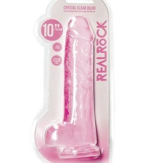 RealRock Crystal Clear Dildo 10inch- Pink Blue Purple Clear and Green