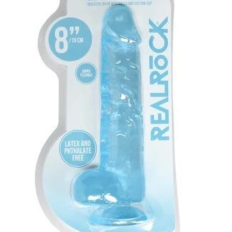 RealRock Crystal Clear Dildo - 8 Blue and Green