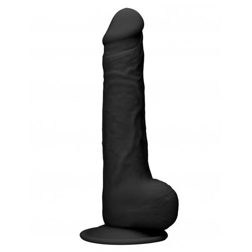 New Release Real Rock Realistic Dong With Balls & Suction Cup - Black - 9 Inch