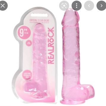 Real Rock Crystal Clear Dildo-Pink 9 Inch