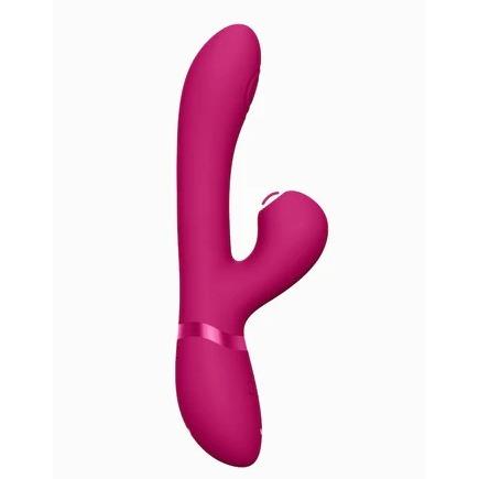 VIVE Hide - Rechargeable Silicone Airwave & Pulse Wave G-Spot Vibrator - Pink