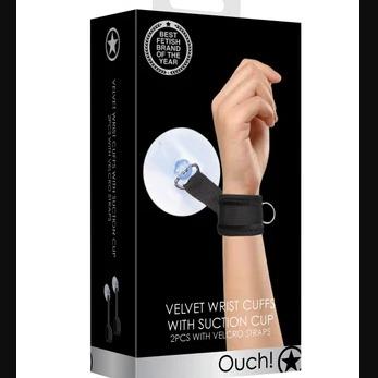 Velvet Wrist Cuffs with Suction Cup 2PCS with Velcro Straps - Ouch