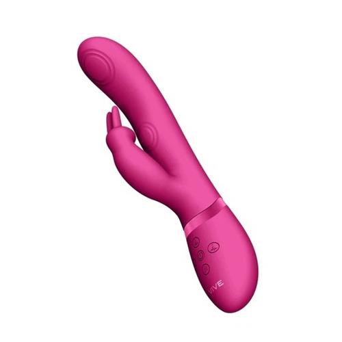 VIVE MAY Dual Pulse Wave and Vibrating C Spot & G Spot Rabbit Vibrator - PINK
