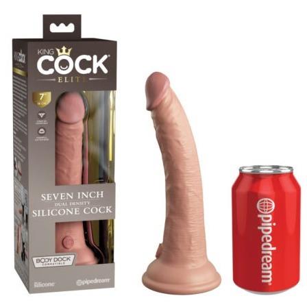 King Cock Elite - 7 Vibrating + Dual Density Silicone Cock