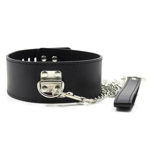Collar and Leash Kit with Pad Lock - Fully Adjustable in Black