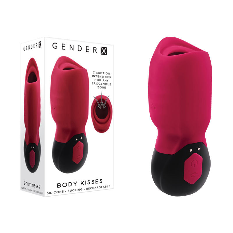 Gender X BODY KISSES - Black/Red USB Rechargeable Sucking Stimulator