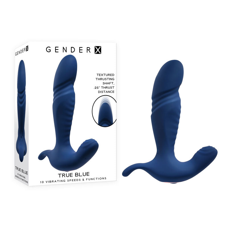 Gender X TRUE BLUE - Blue 13.5 cm USB Rechargeable Thrusting Prostate Massager