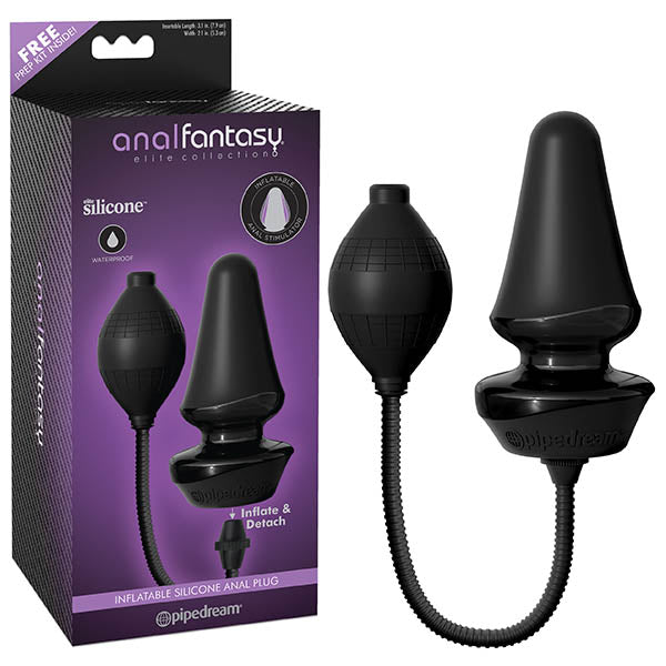 Anal Fantasy Elite Collection Inflatable Silicone Butt Plug - Black 12.7 cm (5'') Inflatable Butt Plug
