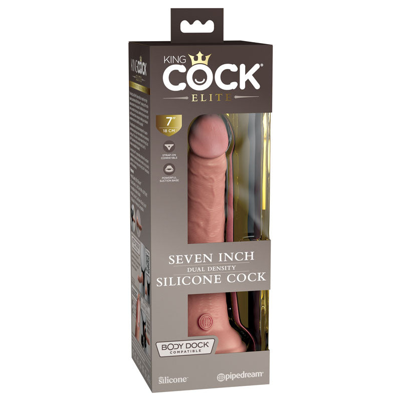 King Cock Elite 7'' Dual Density Cock - Flesh - Flesh 17.8 cm Dong