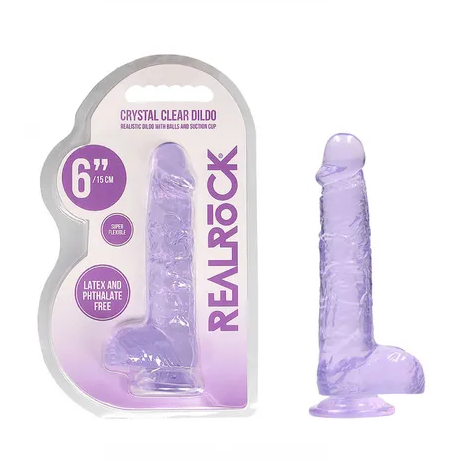 6 Inch/15 cm REALISTIC DILDO WITH BALLS (PURPLE)