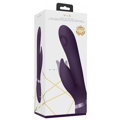 Vive Aimi triple action rechargeable swinging vibrating g spot vibrator - purple