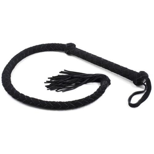 Boda bondage Black Leather Hand Braided Long Whip