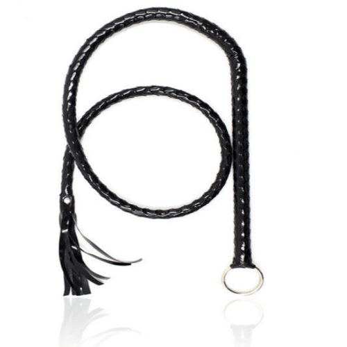 Funtasia bondage Braided Whip with O ring Hook 'Black'