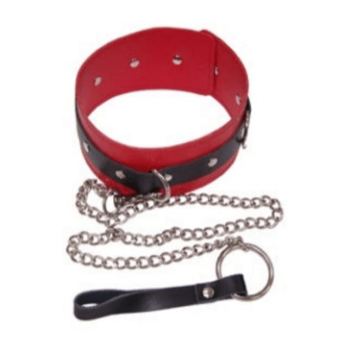 Funtasia bondage Collar - Fully Adjustable 'Red/Black'