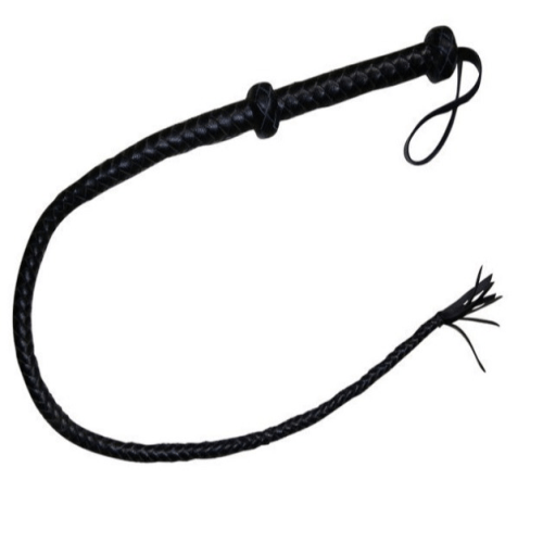Funtasia bondage Hand-braided whip 'All Black' 108cm Long
