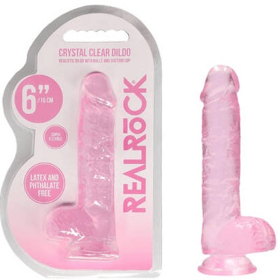 Metro Dildos & Dongs 6 Inch/ 15 cm RealRock Realistic Dildo With Balls - Pink