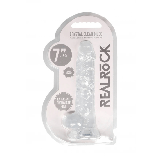 Metro Dildos & Dongs 7 Inch/ 18 cm Realistic Dildo With Balls - Clear