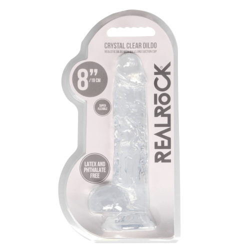 Metro Dildos & Dongs 8 Inch/20 cm Realistic Dildo With Balls - Transparent