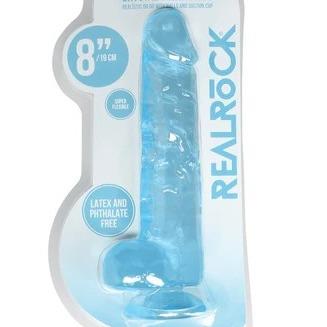 RealRock Crystal Clear Dildo - 8 Blue and Green